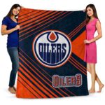 edmonton oilers diagonal stripes blue blanket fashion forward