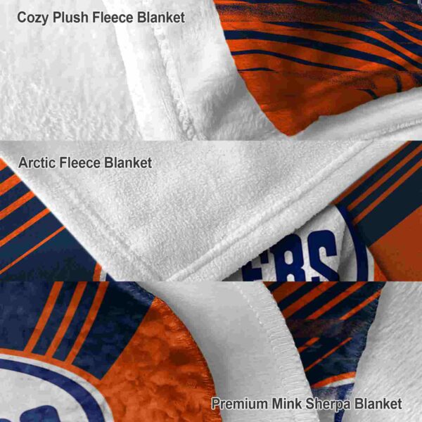 edmonton oilers diagonal stripes blue blanket premium grade