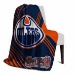 edmonton oilers diagonal stripes blue blanket top rated