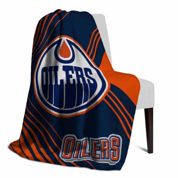 edmonton oilers diagonal stripes blue blanket top rated