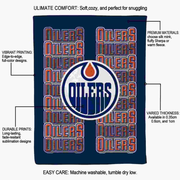 edmonton oilers fan pride blue blanket new arrival