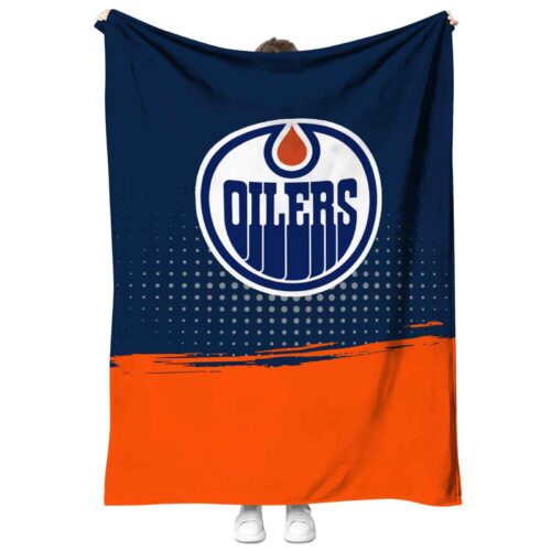 edmonton oilers gradient dots blue blanket best selling