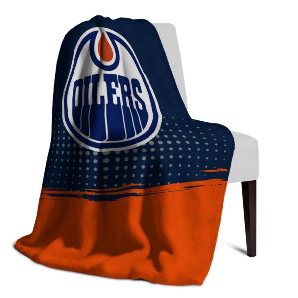 edmonton oilers gradient dots blue blanket top rated