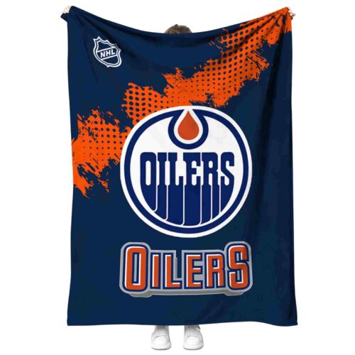 edmonton oilers grunge texture blue blanket best selling