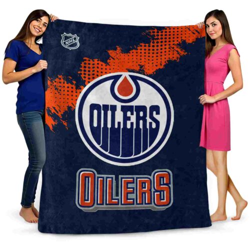 edmonton oilers grunge texture blue blanket fashion forward