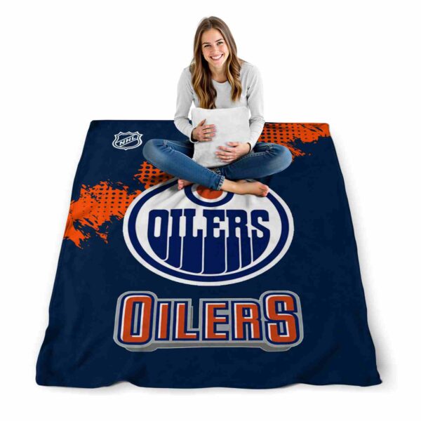 edmonton oilers grunge texture blue blanket high quality
