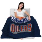 edmonton oilers grunge texture blue blanket latest model