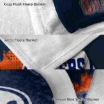 edmonton oilers grunge texture blue blanket premium grade