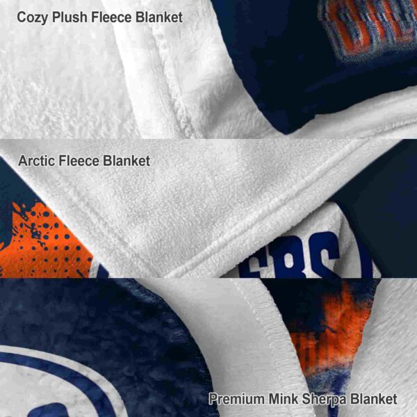 edmonton oilers grunge texture blue blanket premium grade