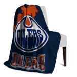 edmonton oilers grunge texture blue blanket top rated