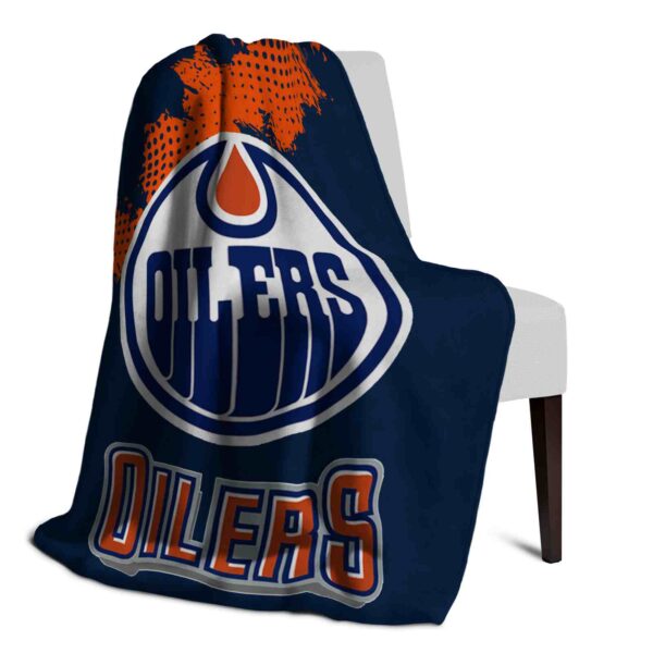 edmonton oilers grunge texture blue blanket top rated