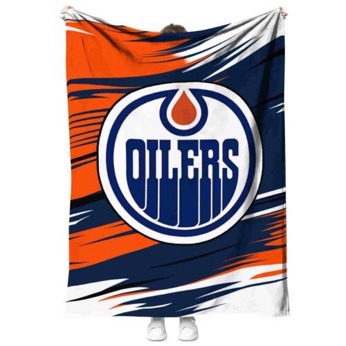 edmonton oilers paint streaks blue white blanket best selling