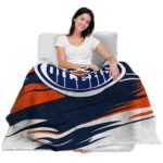edmonton oilers paint streaks blue white blanket latest model
