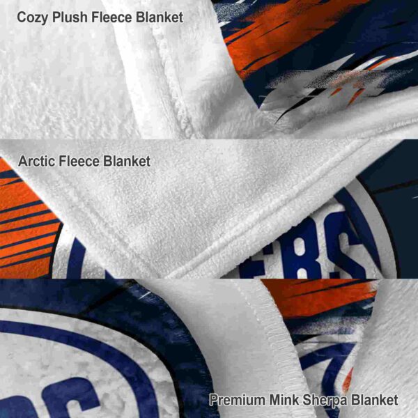 edmonton oilers paint streaks blue white blanket premium grade