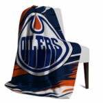 edmonton oilers paint streaks blue white blanket top rated
