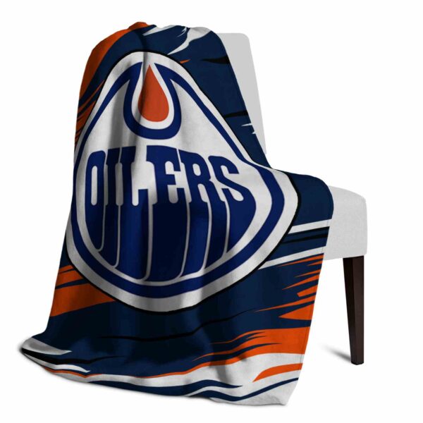 edmonton oilers paint streaks blue white blanket top rated