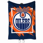 edmonton oilers splatter effect blue blanket best selling
