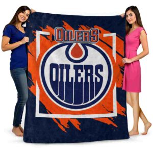 edmonton oilers splatter effect blue blanket fashion forward