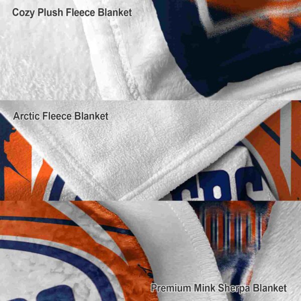 edmonton oilers splatter effect blue blanket premium grade