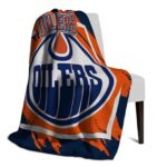 edmonton oilers splatter effect blue blanket top rated