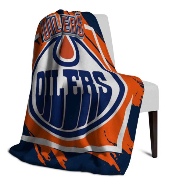 edmonton oilers splatter effect blue blanket top rated