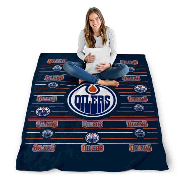edmonton oilers striped pattern blue blanket high quality