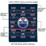 edmonton oilers striped pattern blue blanket new arrival