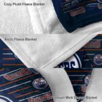 edmonton oilers striped pattern blue blanket premium grade