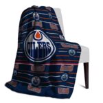 edmonton oilers striped pattern blue blanket top rated