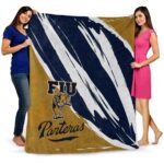fiu panthers brushstrokes blue white blanket fashion forward