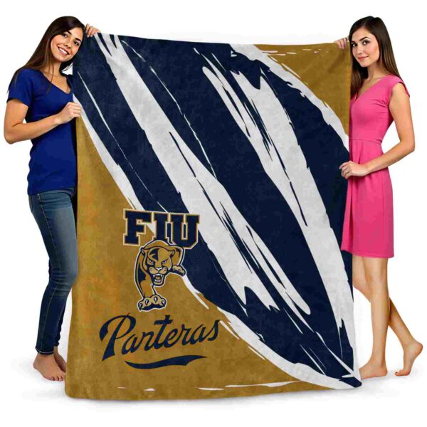 fiu panthers brushstrokes blue white blanket fashion forward