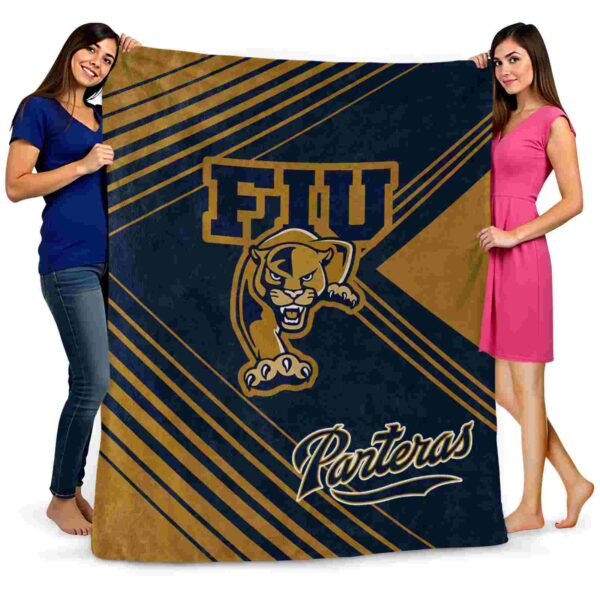 fiu panthers diagonal stripes blue blanket fashion forward