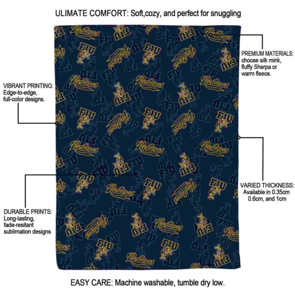fiu panthers diehard fans blue blanket new arrival