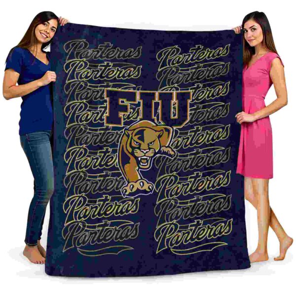 fiu panthers fan pride blue blanket fashion forward