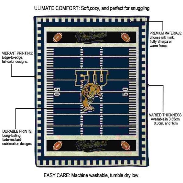 fiu panthers football field blue blanket new arrival