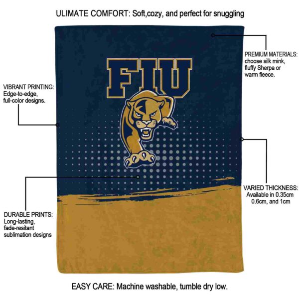 fiu panthers gradient dots blue blanket new arrival