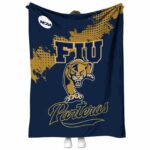fiu panthers grunge texture blue blanket best selling