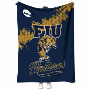 fiu panthers grunge texture blue blanket best selling