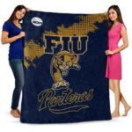fiu panthers grunge texture blue blanket fashion forward
