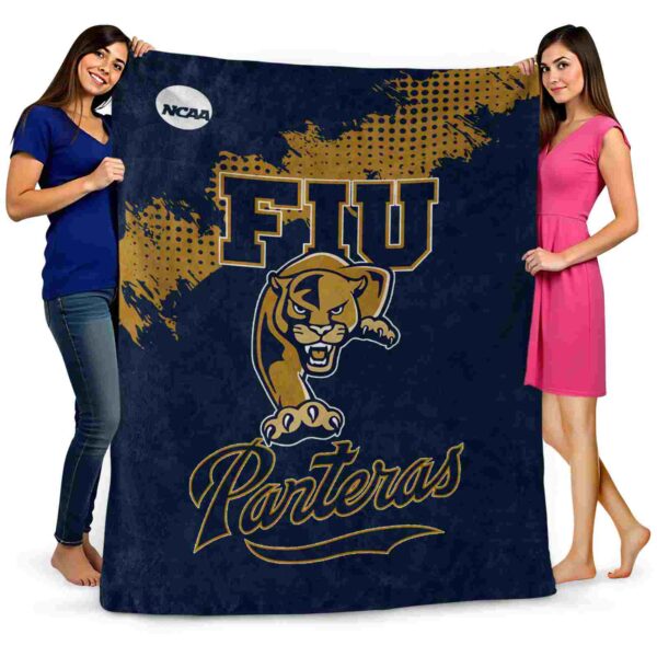 fiu panthers grunge texture blue blanket fashion forward
