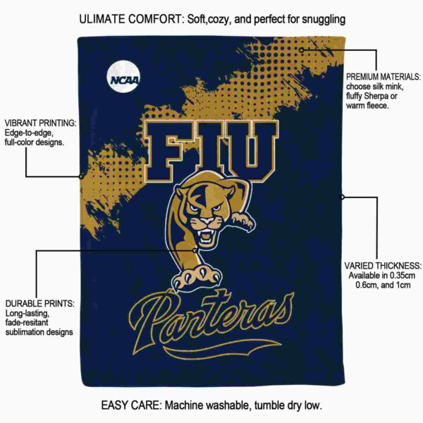 fiu panthers grunge texture blue blanket new arrival