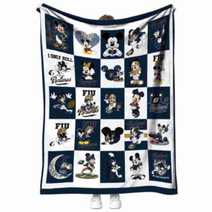 fiu panthers mickey minnie blue white blanket best selling