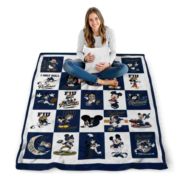 fiu panthers mickey minnie blue white blanket high quality