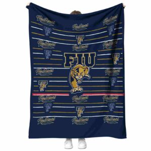 fiu panthers striped pattern blue blanket best selling