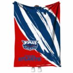 florida atlantic owls brushstrokes blue white blanket best selling