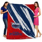 florida atlantic owls brushstrokes blue white blanket best selling