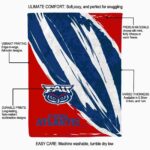 florida atlantic owls brushstrokes blue white blanket best selling