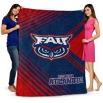 florida atlantic owls diagonal stripes blue blanket best selling