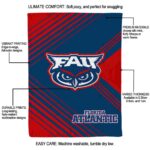 florida atlantic owls diagonal stripes blue blanket best selling