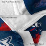 florida atlantic owls grunge texture blue blanket best selling